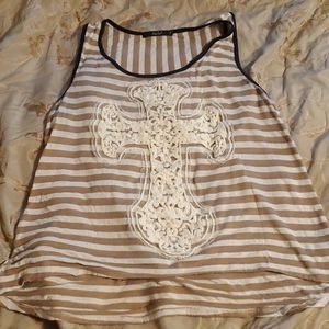 Lace cross tank